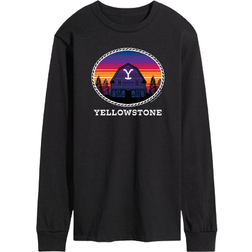 Airwaves Yellowstone Sunset Barn Long Sleeve T-shirt - Black