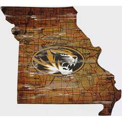 Fan Creations Missouri Tigers Distressed State with Logo Sign Board