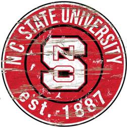 Fan Creations NC State Wolfpack Distressed Round Sign Board