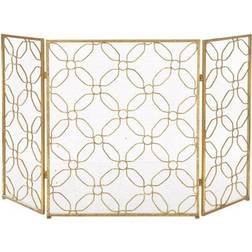 DecMode Gold Metal Contemporary Fireplace Screen