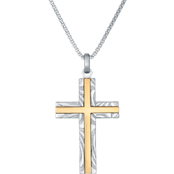 Lynx Cross Pendant Necklace - Silver/Gold