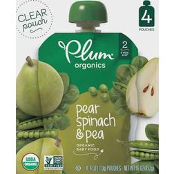 Plum Organics Pear, Spinach & Pea Baby Food 454g 4pack