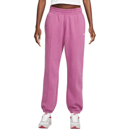 Nike Women's Trend Essential Fleece Pants - Light Bordeaux/White