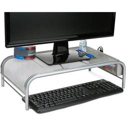Mind Reader Metal Mesh Monitor Stand Laptop Riser with 2 Compartments