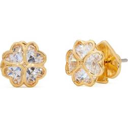 Kate Spade Something Sparkly Spade Flower Stud Earrings - Gold/Transparent