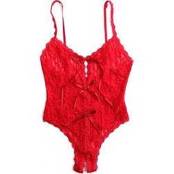 Hanky Panky Signature Lace Open Teddy Bodysuit - Red