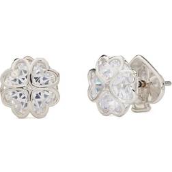 Kate Spade Something Sparkly Spade Flower Stud Earrings - Silver/Transparent