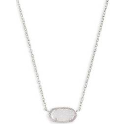 Kendra Scott Elisa Pendant Necklace - Silver/Iridescent Drusy