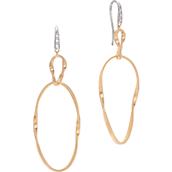 Marco Bicego Marrakech Onde Double Drop Hook Earrings - Gold/Diamond