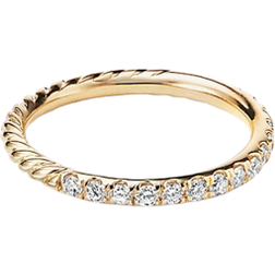 David Yurman Cable Collectibles Stack Ring - Yellow Gold/Diamonds