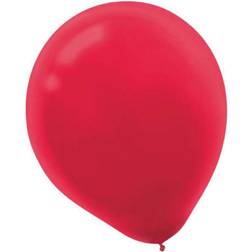 Amscan 12 in. Birthday Apple Red Latex Balloons (15-Count, 18-Pack)