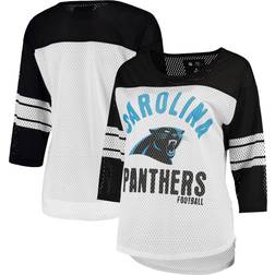 G-III 4Her by Carl Banks Carolina Panthers First Team Three-Quarter Sleeve Mesh T-Shirt W