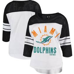 G-III 4Her by Carl Banks Miami Dolphins First Team Three-Quarter Sleeve Mesh T-Shirt W