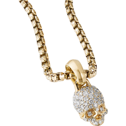 David Yurman Skull Pendant - Gold/Diamond