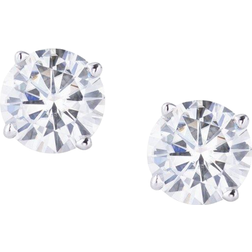 Charles & Colvard Moissanite Solitaire Stud Earrings - White Gold/Moissanite