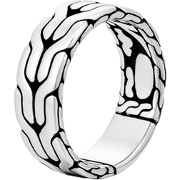 John Hardy Carved Chain Band Ring - Silver