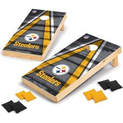 Wild Sports Pittsburgh Steelers Vintage Triangle Wood Tournament Cornhole Board Set