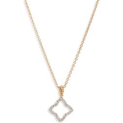 David Yurman Cable Collectibles Quatrefoil Pendant Necklace - Gold/Diamonds