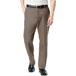 Dockers Signature Lux Cotton Classic Fit Creased Stretch Khaki Pants - Dark Pebble