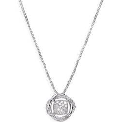David Yurman Infinity Pendant Necklace - Silver/Diamonds