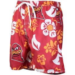 Wes & Willy Virginia Tech Hokies Floral Volley Logo Swim Trunks - Maroon