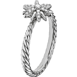 David Yurman Petite Starburst Station Ring - Silver/Diamond