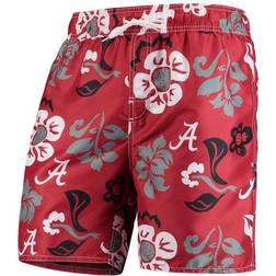 Wes & Willy Alabama Crimson Tide Floral Volley Swim Trunks - Crimson