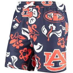 Wes & Willy Auburn Tigers Floral Volley Swim Trunks - Navy