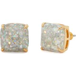 Kate Spade Glitter Crystal Square Stud Earrings - Gold/Opal