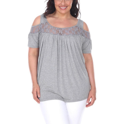 White Mark Bexley Tunic Top Plus Size - Grey