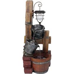 Sunnydaze Rustic Pouring Buckets Outdoor Garden Water Fountain