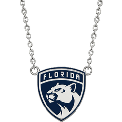 LogoArt Florida Panthers Large Pendant Necklace - Silver/Navy/White