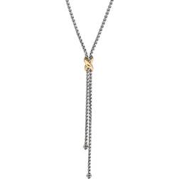 David Yurman Petite X Lariat Y Necklace - Gold/Silver