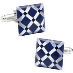 Cufflinks Inc Diamond Cufflinks - Silver/Blue/Black