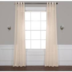 Faux Linen Sheer Curtain Panel