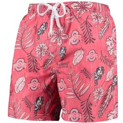 Wes & Willy Ohio State Buckeyes Vintage Floral Swim Trunks - Scarlet