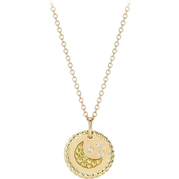 David Yurman Cable Moon and Stars Necklace - Gold/Diamond