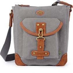 TSD Brand Dolphin Canvas Crossbody Bag - Grey