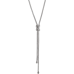 David Yurman Petite X Lariat Y Necklace - Silver/Diamonds