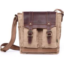 TSD Brand Turtle Ridge 4-Pocket Crossbody Bag - Camel