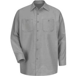 Red Kap Long-Sleeve Work Shirt - Light Grey