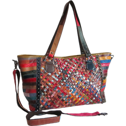Amerileather Cecily Woven Tote Bag - Rainbow