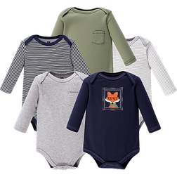 Hudson Long Sleeve Bodysuits 5-pack - Mr Fox (10153523)