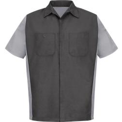 Red Kap Short Sleeve Two Tone Crew Shirt - Charcoal/Grey