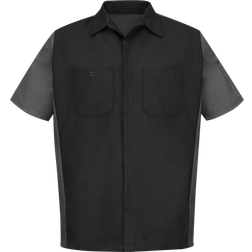 Red Kap Short Sleeve Two Tone Crew Shirt - Black/Charcoal