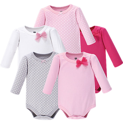 Hudson Long Sleeve Bodysuit 5-pack - Basic Bow (55790)