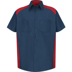 Red Kap Short Sleeve Motorsports Shirt - Red/Navy