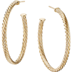 David Yurman Medium Cablespira Hoop Earrings - Gold