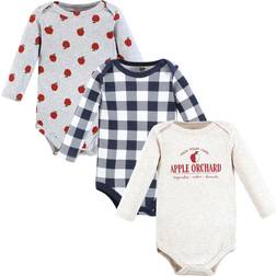 Hudson Baby Cotton Long-Sleeve Bodysuits 3-pack - Apple Orchard (10118806)