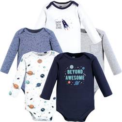 Hudson Baby Cotton Long-Sleeve Bodysuits, 5-pack - Space (10118692)